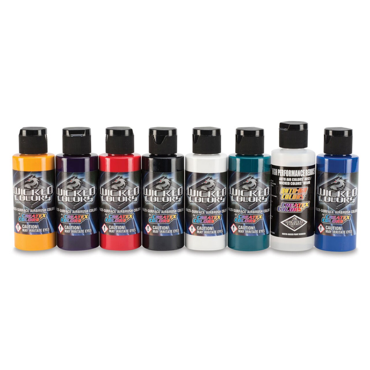 Createx Wicked Colors Airbrush Color - 2 oz, Set of 8, Sampler #2
